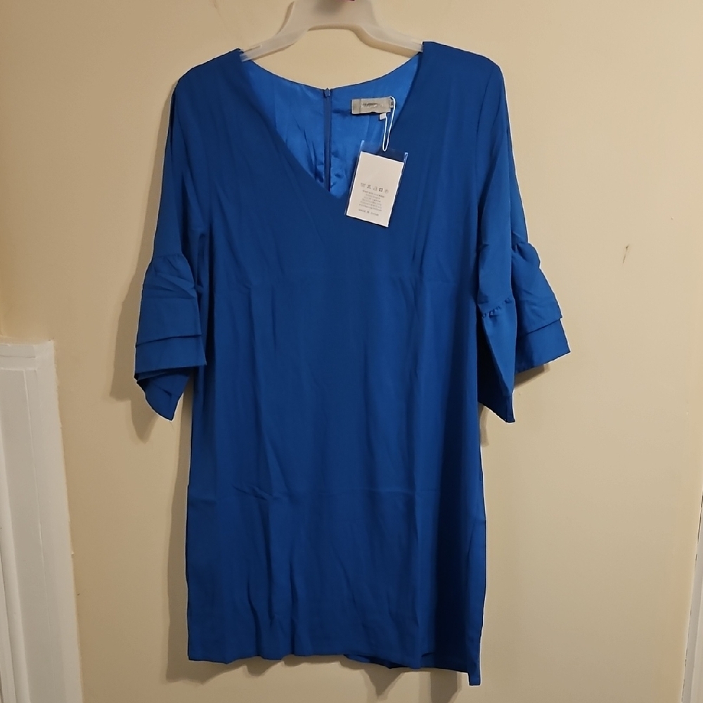 Beautiful Cobalt Blue Crepe Dress Size XL